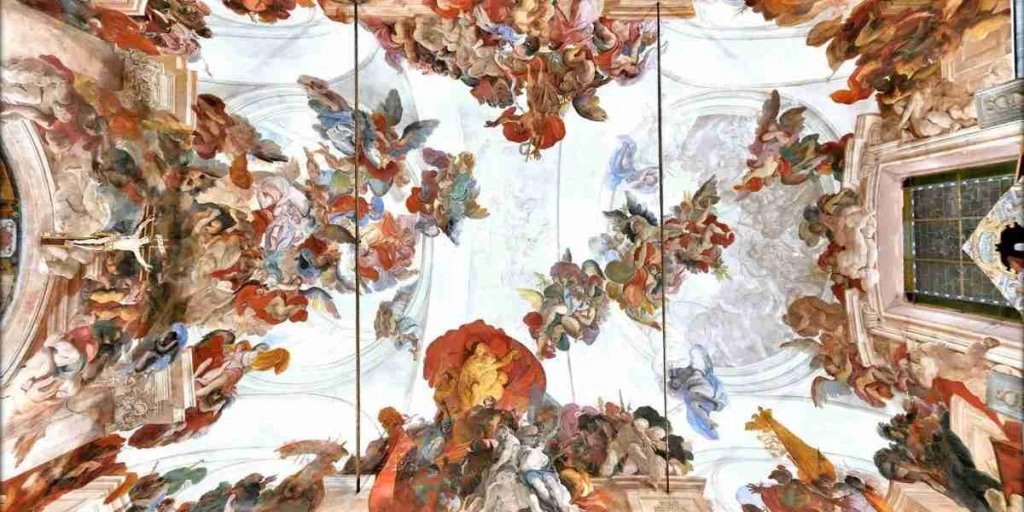 Volta con affreschi - - La condanna a morte delle sante Apollonia, Caterina e Lucia, Chiesa di san Martino, Castello Valsilda, Como